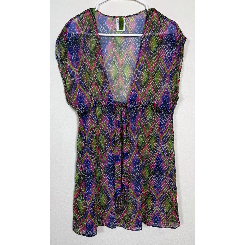Becca by Rebecca Virtue Swim Cover-Up Size XS / XP-SP Multicolor Snakeskin Print